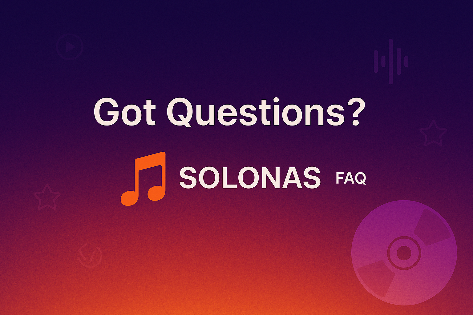 SOLONAS FAQ hero illustration with Apple Watch, iPhone, and NAS